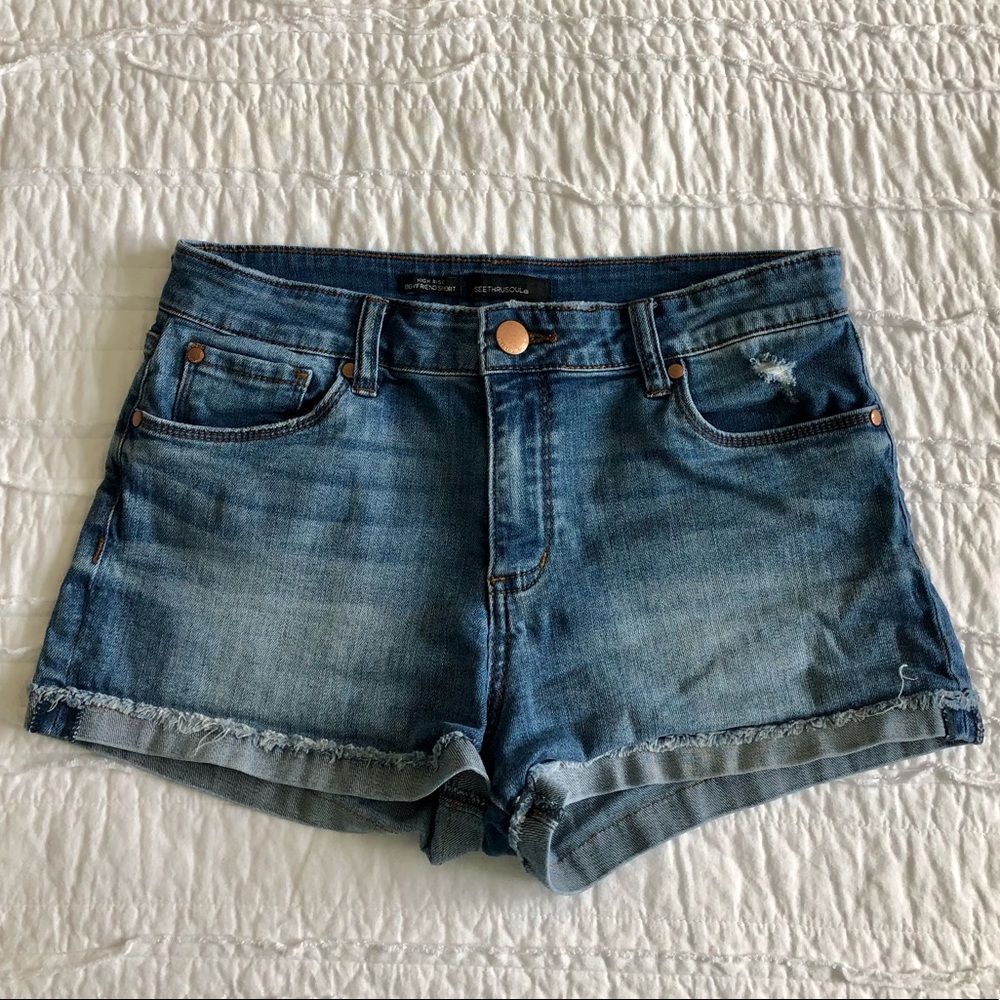 High Rise Boyfriend Shorts